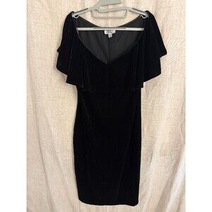 Unique Vintage black velvet wiggle dress